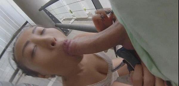  Big titted asian Sharon Lee fucked in public airport parking lot